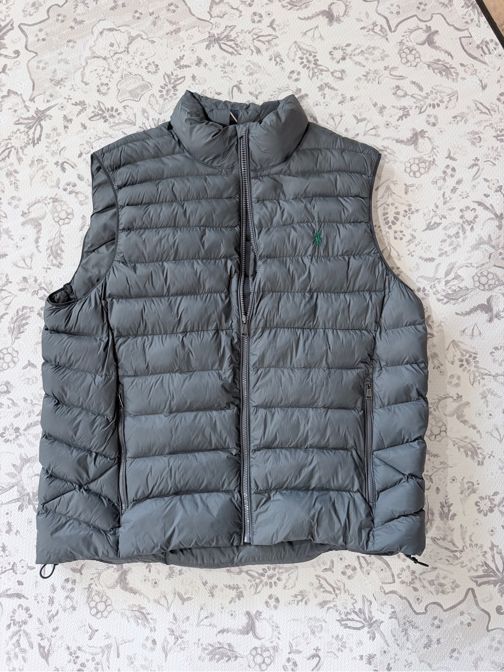 Polo by Ralph Lauren Men's Dark Gray Quilted Down Vest
